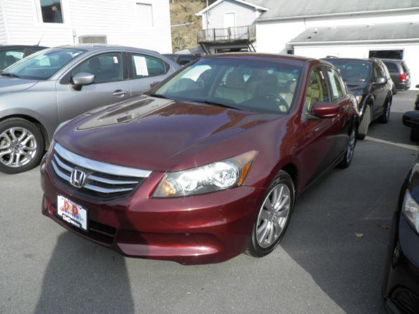 2012 RED HONDA ACCORD EX-L Sedan AT (1HGCP2F86CA) with an 2.4L L4 engine, AT transmission, located at 15520 McMullen Hwy SW, Belair, MD, 21502, (301) 729-3700, 39.581375, -78.846451 - Photo#0