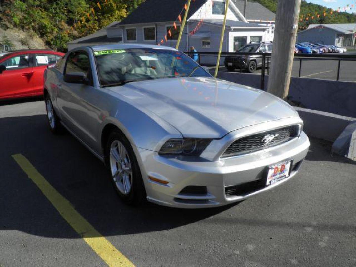 2013 SILVER FORD MUSTANG V6 Coupe (1ZVBP8AM2D5) with an 3.7L V6 engine, AT transmission, located at 15520 McMullen Hwy SW, Belair, MD, 21502, (301) 729-3700, 39.581375, -78.846451 - Photo#0