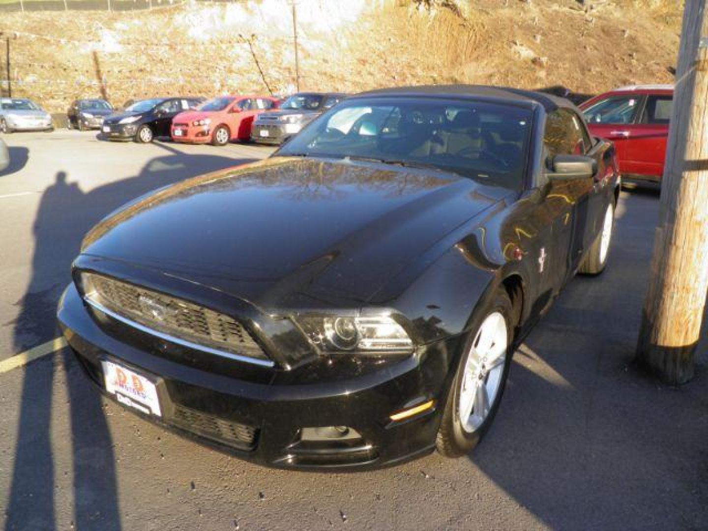 2014 BLACK FORD MUSTANG V6 Convertible (1ZVBP8EM4E5) with an 3.7L V6 engine, AT transmission, located at 15520 McMullen Hwy SW, Belair, MD, 21502, (301) 729-3700, 39.581375, -78.846451 - Photo#0