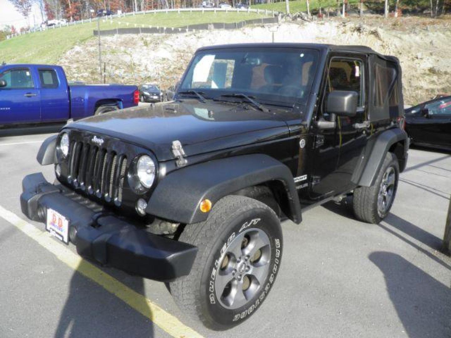 2014 BLACK JEEP WRANGLER Sport 4WD (1C4AJWAG4EL) with an 3.6L V6 engine, AT transmission, located at 15520 McMullen Hwy SW, Belair, MD, 21502, (301) 729-3700, 39.581375, -78.846451 - Photo#0