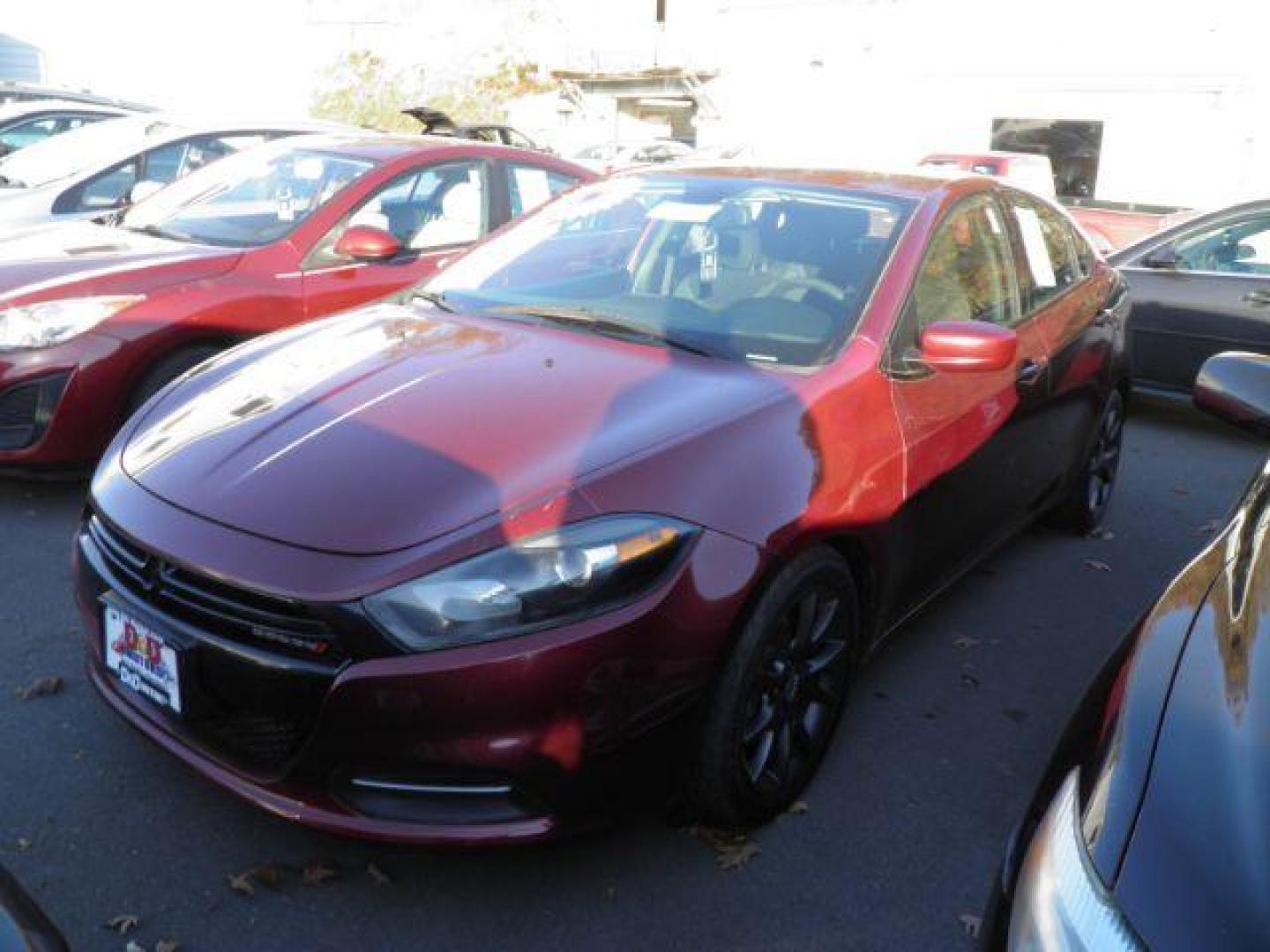 2015 MAROON Dodge Dart SE (1C3CDFAA4FD) with an 2.0l L4T engine, AT transmission, located at 19521 New George's Creek Rd SW, Barton, MD, 21521, (301) 463-2404, 39.524323, -79.017906 - Photo#0